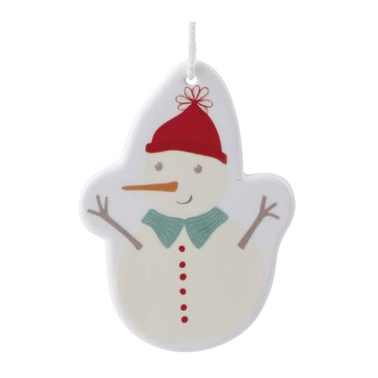 Melrose Ceramic Snowman Ornaments Set